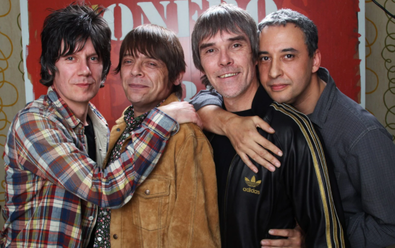 Band Members of The Stone Roses; John Squire, Mani, Ian Brown and Reni