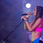 Singer, Monica Dogra Singing on the stage