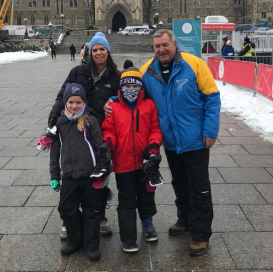 Bob Plager with his wife, Robyn Sher and childrens