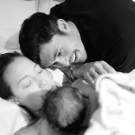 Henry Golding with her wife, Liv Lo and new born baby on 31st March 2021