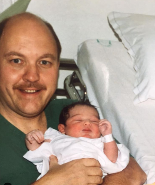 Malin Andersson with her dad