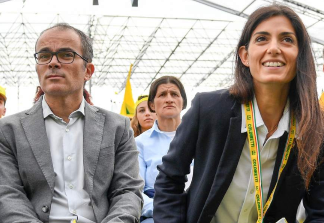 Virginia Raggi and her husband, Andrea Severini