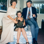 Annie Mac at the age of 18 with her mom and dad, Rosie and Dave