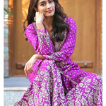 Indian Film Actress and Model, Pooja Hegde in Purple Dress
