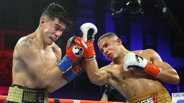 Professional Boxer, Felix Verdejo Hitting The Opponent