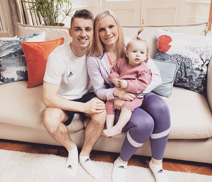 Max Whitlock with his wife, Leah Hickton and their daughter, Willow