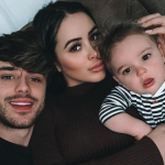 Marnie Simpson with her boyfriend, Casey Johnson and their son, Rox