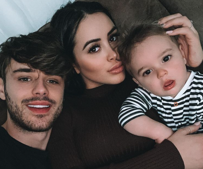 Marnie Simpson with her boyfriend, Casey Johnson and their son, Rox