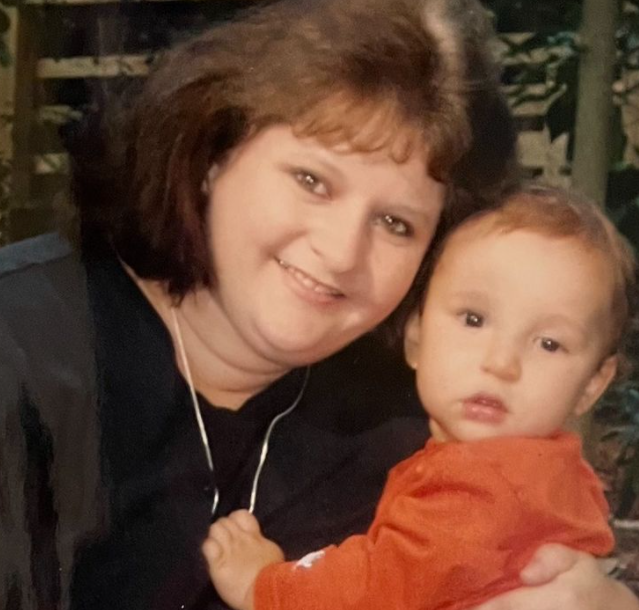 Caleb Kennedy with his mom, Anita Guy