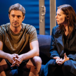 Oliver Farnworth and Samantha Womack in 'The Girl on the Train' which played at The Lowry Theatre in 2019