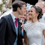 James and Pippa Matthews outside St Mark’s Church on the Englefield Estate in Berkshire following their wedding