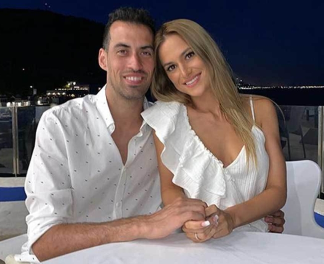 Sergio Busquets and his girlfriend, Elena Galera