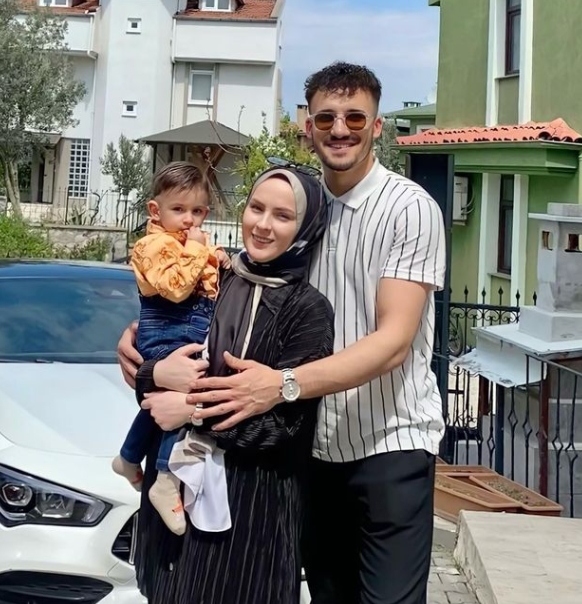 Altay Bayindir with his wife, Meyra Beyhan Bayindir and their son