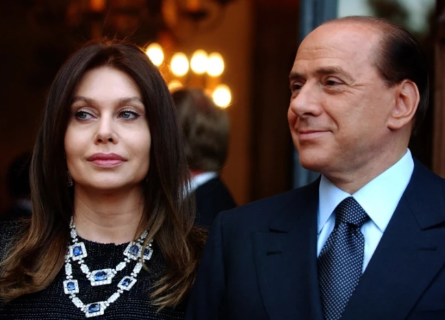 Silvio Berlusconi and his second wife, Veronica Lario