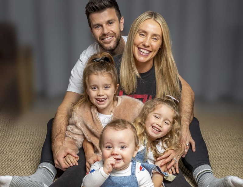 Trent Cotchin with his wife, Brooke Kennedy and their children