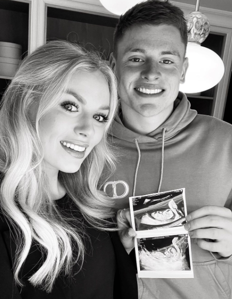 Harvey Barnes with his girlfriend, Naomi Dann