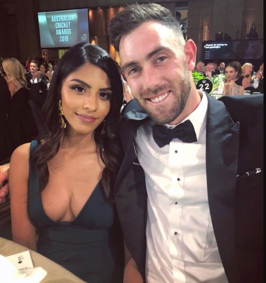 Glenn Maxwell and his wife, Vini Raman