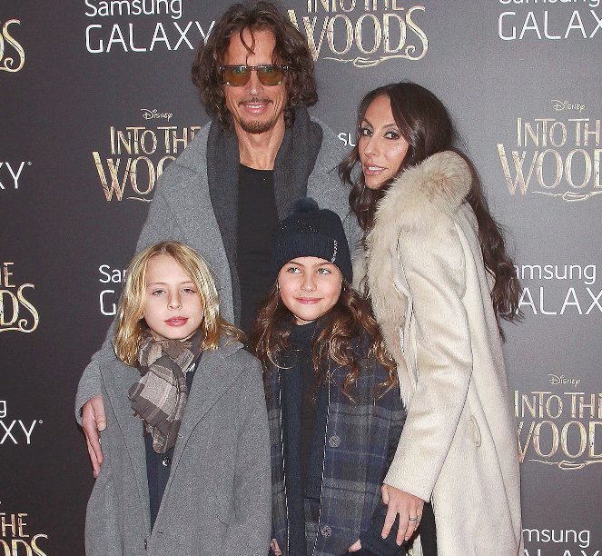 Chris Cornell and Vicky Karayiannis with their kids