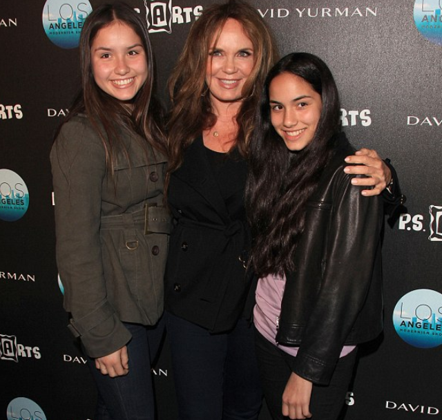 Catherine Bach with her daughters