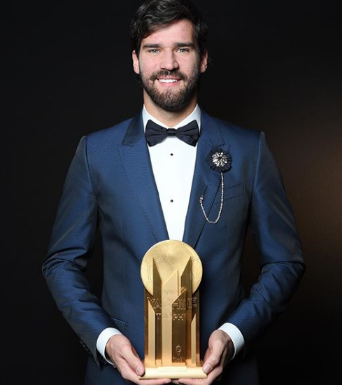 Alisson Becker With Yachin Trophy