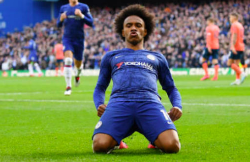 Willian scoring after a goal