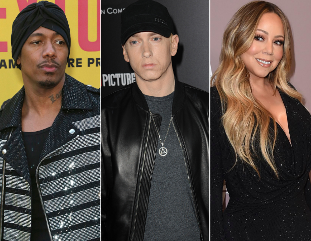 Nick Cannon (Left), Eminem (Middle) and Mariah Carey (Right)